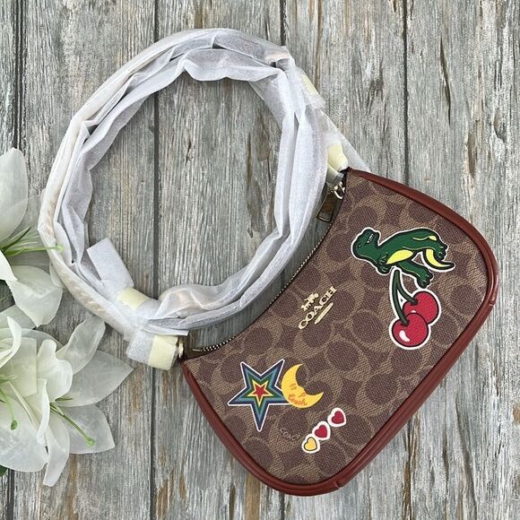 Coach Teri Mini Crossbody Bag In Signature Canvas With Sticker Print Rexy Purse - Picture 3 of 7